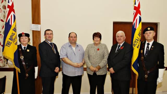 FUNDRAISER. Pictured at a concert held to raise funds for the WW1 Statue Fund at St Patrick's Parish Centre on Friday night are left to right, Ann Park, Mark McLaughlin, Chair of Ballymoney RBL,  Martin Moore, Martha Barclay, Hugh Elliott Vice Chair Ballymoney RBL and Davy Culbertson.INBM46-14 037SC.