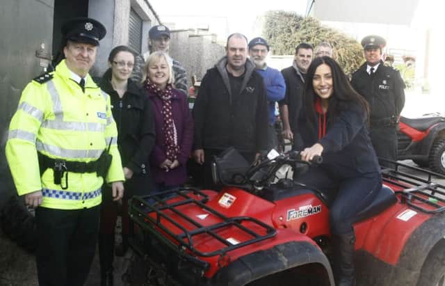 Moyle neighbourhood officers, in partnership with the local Policing and Community Safety Partnership (PCSP), marked multiple quads last Wednesday as part of the fight against rural crime. inbm46-14s