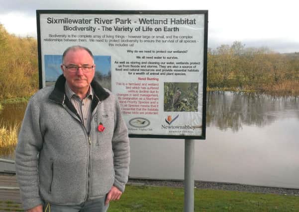 Billy Robinson, chairman of Ballynure Angling Club, is keen to see the implementation of a Sustainable Urban Drainage scheme in Ballyclare.