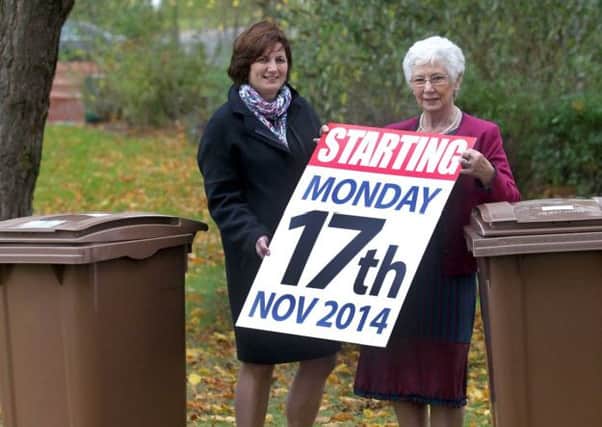 Vice-Chair of Environmental Services Committee, Alderman Gladys McCullough and Director of Environmental Services, Lorraine Crawford are reminding residents that the collection of the recently issued brown bins starts week commencing Monday 17th November. Look out for your information leaflet arriving in the post - inside will be a calendar indicating clearly what days your bins will be emptied and some people will find that their brown bin collection day may have changed.