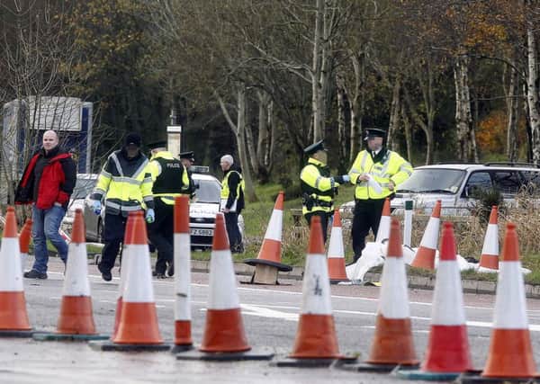 Police closed part of the A1 in Co Down following the death of a cyclist. 
Photo Aidan O'Reilly/Pacemaker Press