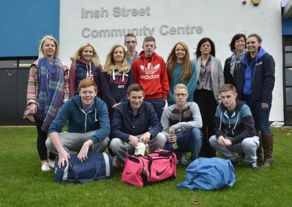 Members and leaders from the Irish Street Youth Group who enjoyed a two day residential at The Jungle Centre, Magherafelt, as part of the PCSP This Is Us Programme. INLS4314-119KM