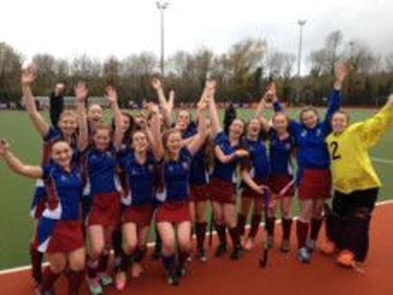 Dalriada 1st XI celebrating their victory in the 2nd round of the cup against Bloomfield