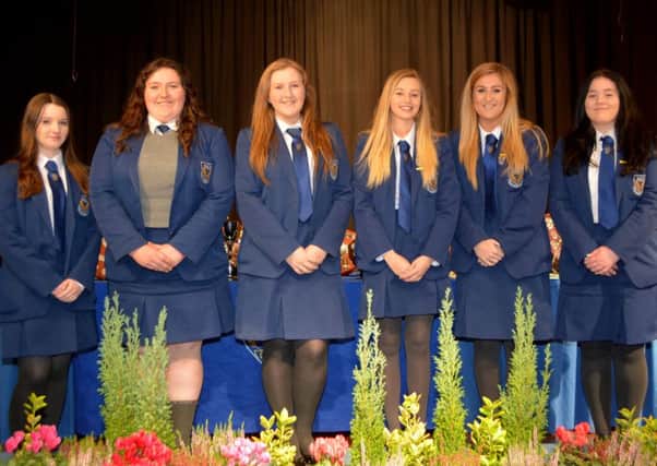 Outstanding Achievement at AS Level, Laura Currie, Rebecca Howe, Amber McClean, Hannah Shields, Hannah Sloan and Lesley Anna Tosh. INNT 44-157-GR