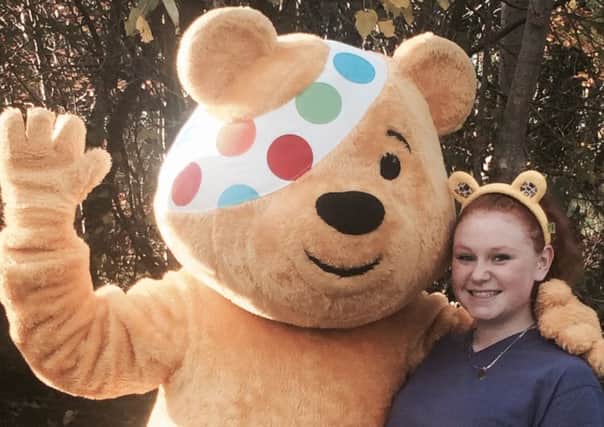 Gorgia with Pudsey at the recent Tullyally Teens Fantastic Carnival, which took place at the YMCA and was planned by young people from the area.