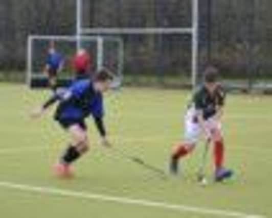 Graeme Christie of Ballycastle High School in action against Belfast Royal Academy in the Prior Shield