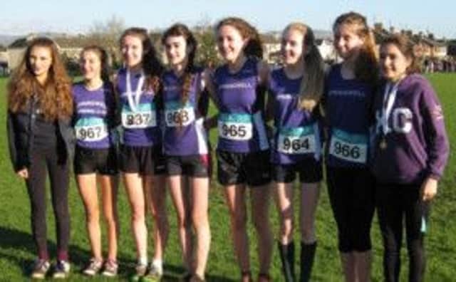 Springwell girls team at the Irish Cross Country Championships.