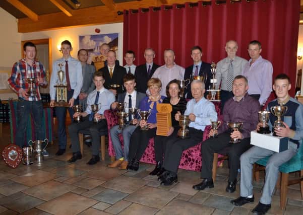 The 2014 prizewinners at the 70th Anniversary club dinner.