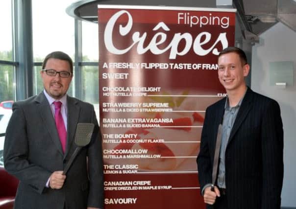 Daryl Crothers from Flipping Crepes (right). INCT 27-161-GR