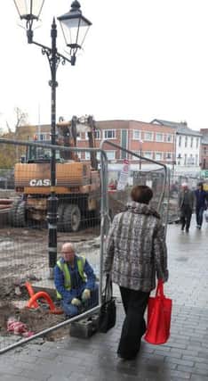 Public realm works continue in Lisburn in the run-up to Christmas. US1448-504cd  Picture: Cliff Donaldson