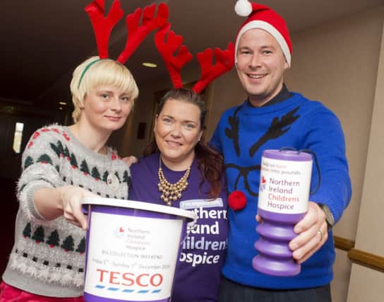 Launching the Tesco Big Collection Weekend for Northern Ireland Childrens Hospice are Store Managers Clare Ormsby (Tesco Extra Newry) Siobhan McKay (Tesco Banbridge Superstore) and Matt Lovell (Tesco Newcastle).
