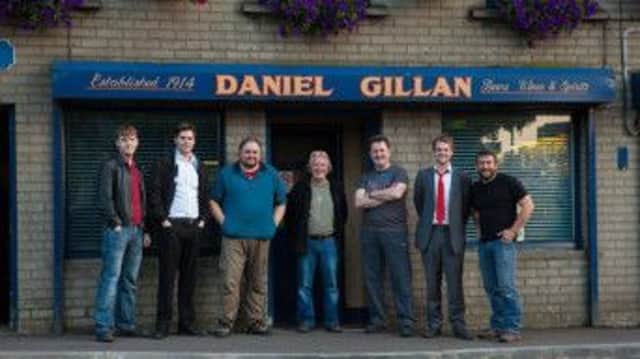 Noirland cast and crew outside Gillan's with Daniel Gillan. inbm49-14s