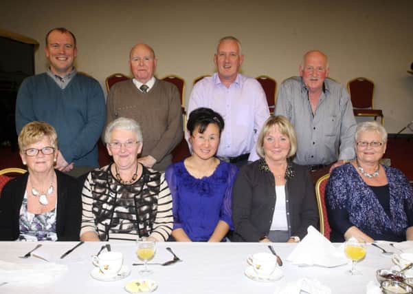 The top table from the Cullybackey Methodist Bowling Club annual dinner, pictured with the Rev. Philip and Mrs. Susan Gallagher. INBT49-235AC