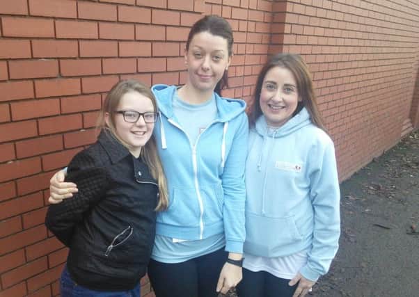 Alison Gribben with her daughter Lucy and Dianne Little  at the Seeley Cup 10k on Saturday.