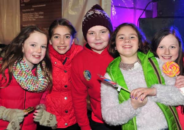 Captured at the switch on of Magherafelt Christmas lights were Caitlyn, Meia, Megan, Freya and Brocia.INMM4914-375