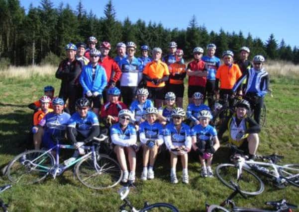 Fun Tour cyclists pictured at Ballyboley reservoir during this years record breaking series.