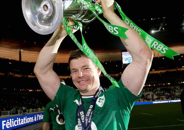 Brian O'Driscoll with the Six Nations trophy.
