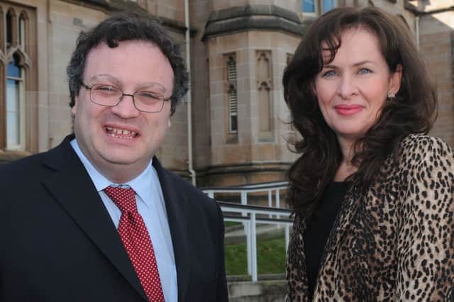 Dr. Stephen Farry MLA, Employment and Learning Minister, pictured with Professor Deirdre Heenan, Provost of the Magee Campus of the University of Ulster on wednesday. PIcture Martin McKeown. Inpresspics.com. 14.9.11