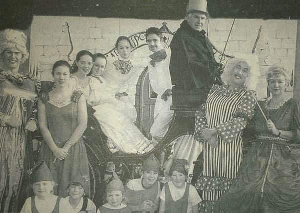 Members of Stewartstown Amateur Dramatic Society who were staging Cinderella in the Burnavon, Cookstown, over Christmas 2000.