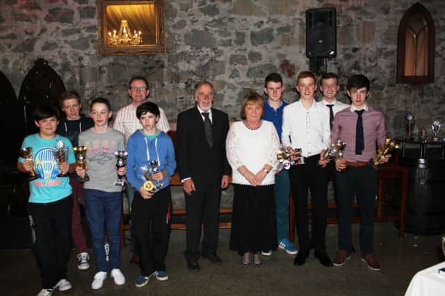 Youth members of Bann Valley Road Club with Tommy and Marian Lamb.