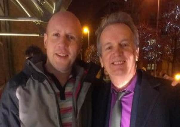 Me and Frank Skinner. They say never meet your heroes, they'll only let you down. You could say the same thing about bank managers.