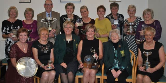 Prizewinners at Bushfoot pictured with Lady Captain, Mrs Jenny Wilson.