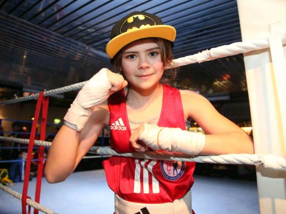 Coleraine ABC boxer Deanna Parke pictured before her fight with Emma Killoran at the Coleraine ABC Fight Night at Coleraine Social Club on Friday. INCR50-375PL