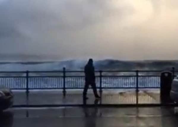 Mullans Fashions captured great video footage of a wave crashing onto the Promenade at Portstewart.