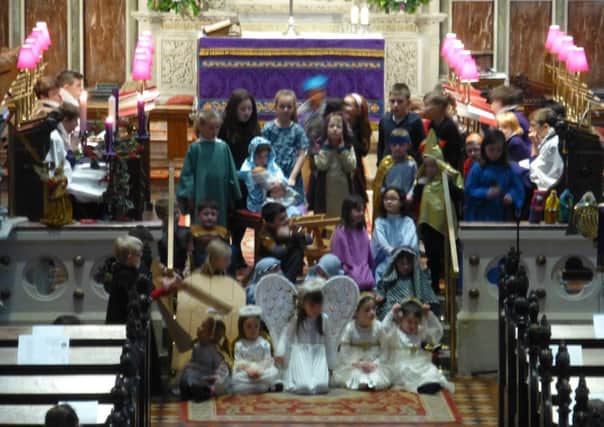 The young cast of the St Columb's Cathedral Nativity Play which took place on Sunday in the Cathedral.  Photo: Janelle McClintock