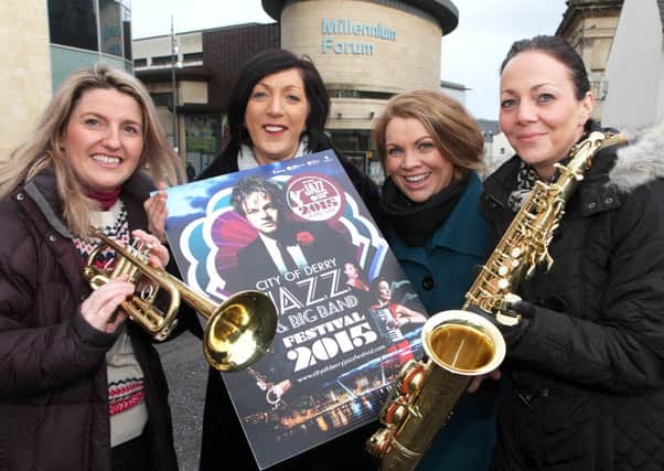 Mayor Brenda Stevenson launching the 2015 City of Derry Jazz and Big Band Festival at the Millennium Forum