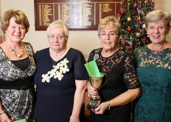 Ladies Pairs Runner-up Robena Berry, Mrs Campbell, Winner Joy McCandless and Maureen Wilson (not present) and Runner-up Mary Greenaway. US145014cd  Picture: Cliff Donaldson