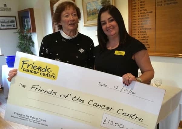 Lady Captain Helen Shepherd and Claire Hogarth (Friends of the Cancer Centre).