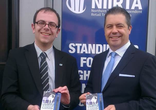 Glyn Roberts, Chief Executive of NIIRTA (r) and Graeme Smyth of NI Water endorsing the Beat the Freeze campaign.