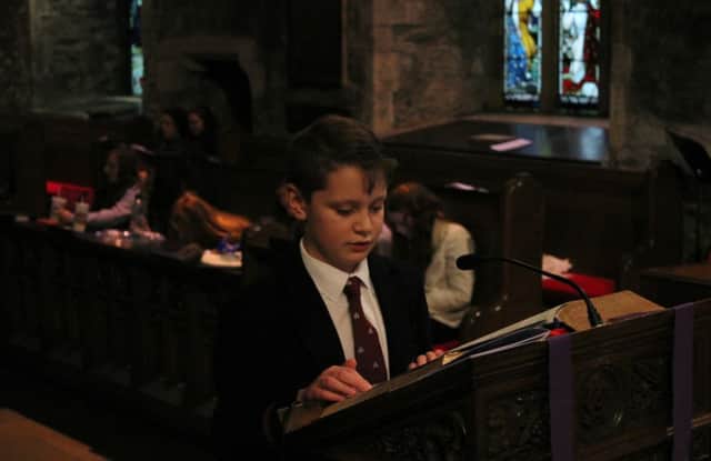 Ben Platt reading at Carrickfergus Grammar School's carol service in Saint Nicholas' Parish Church. INCT 52-792-CON
