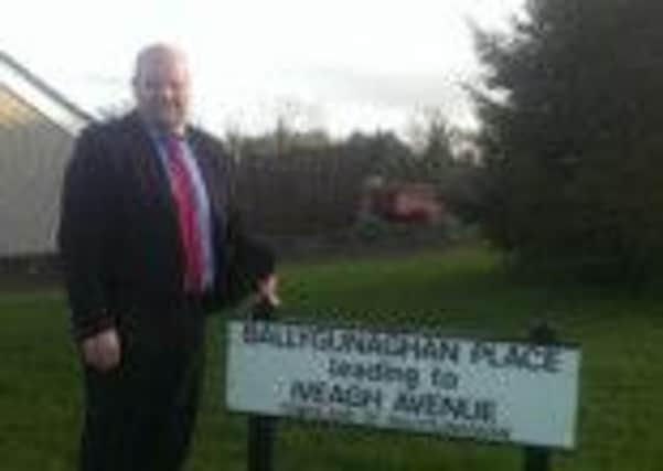 Councillor Mark Baxter at Ballgunaghan Place.