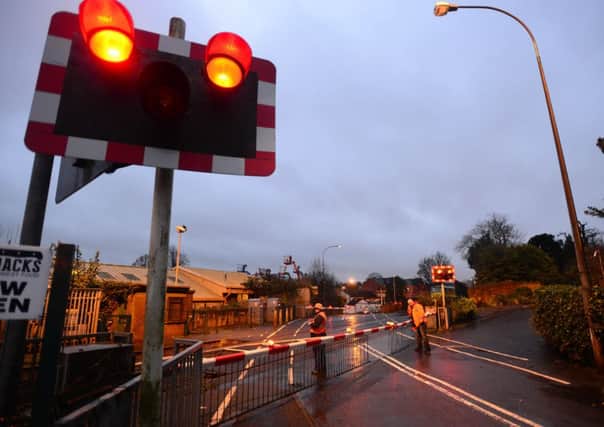 The railway track was closed for a time after the man's death at Dunmurry halt