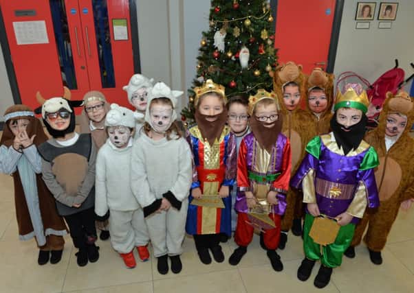 Moyle Primary School P1- P3 pupils in costume for their nativity play. INLT 52-004-PSB