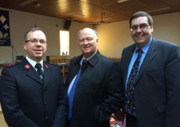 Major Williamson with David Simpson MP and Stephen Moutray MLA.