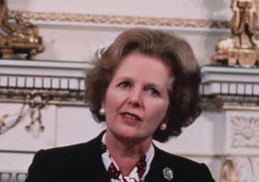 1985... Margaret Thatcher and Garrett Fitzgerald at the signing of the Anglo Irish Agreement.