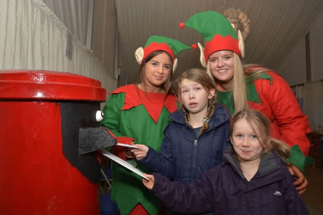 Anna-Jane and Kate Sherrard enjoyed a little help from Santaâ¬"s elves when they posted their letter to Santa in the Winter Marquee held at Bishop Street by the Peace Walls Project and Triax Neighbourhood Management Team. INLS5014-187KM