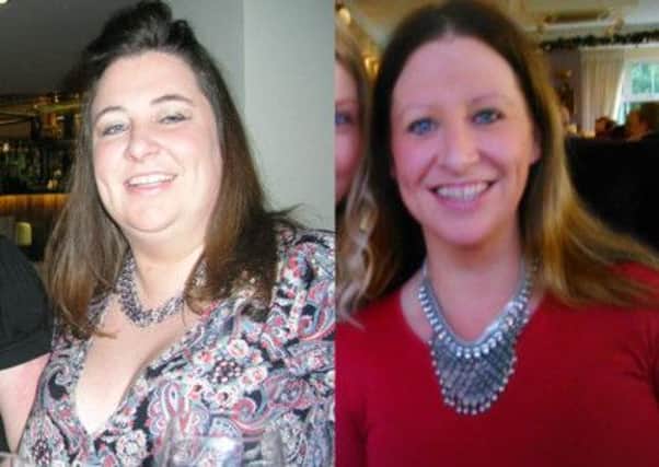 Carey Ann Clarke, before and after her Slimming World-supported personal weight loss success.