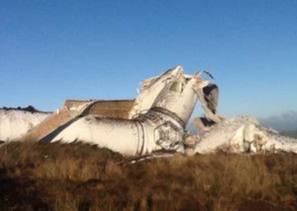 Remains of wind turbine