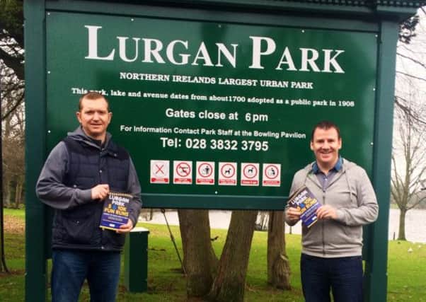 Lurgan Park 5k and 10k fun run organisers David Wilson and Tony McKeown launch this year's event which will take place on Sunday,  March 1, at 10am.