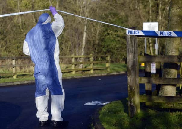 Pacemaker Press 6/1/2015 
Police forensics at the scene of a murder  at a  house at Riverview Park, Ballymoney,  A man aged in his 40s was shot dead.   A woman who lived in the house was assaulted. She was taken to hospital. Her injuries are not thought to be life threatening.
Pic Colm Lenaghan/Pacemaker