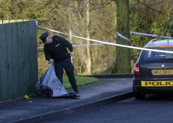 Police  at the scene of a murder  at a  house at Riverview Park, Ballymoney,  
Pic Colm Lenaghan/Pacemaker