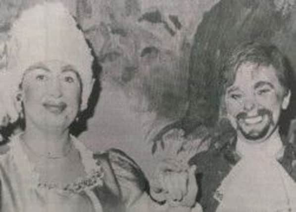 Shirley Sinclair (left) as Baroness Hardupp and Betty McLean as Baron Hardupp in Whitehead Primary School PTA's production of Cinderella, which was staged at St Patrick's Parish Church hall in 1987. INCT 03-704-CON