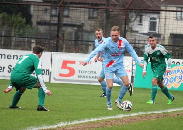 Stephen McBride in action for Ballymena United in Saturday's Irish Cup win over Crumlin Star.