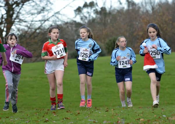 These youngsters were pictured taking part in the girls race at the Flahavans Primary Schools Cross Country event in St. Columb's Park. DER4914-121KM