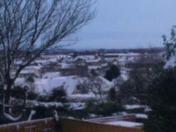 Coleraine under snow on Wednesday morning. Photo by Yvonne Boyle.