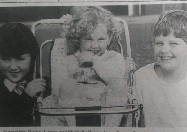 Jacqueline Quinn, Lynne and Michelle Burns enjoy a visit to Curran Park in 1986. INLT 03-658-CON. Old pic